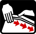 Symbol + tekst: Luk posen efter brug